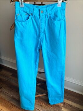Vintage City Jeans USA Turquoise High Rise Tapered Jeans Womens 27 in waist